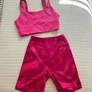 Gymshark Pink Athletic Shorts and Top Set
